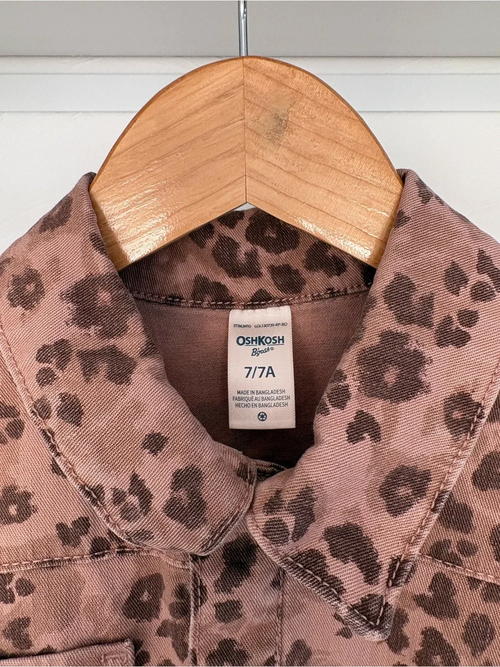 OshKosh B'gosh Girls Brown Leopard Print Short Sleeve Dress